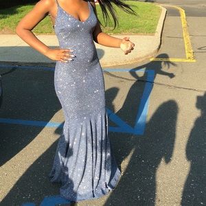 Sparkly blue prom dress
